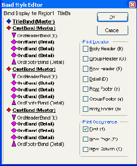    Band Style Editor   MasterDetailReport